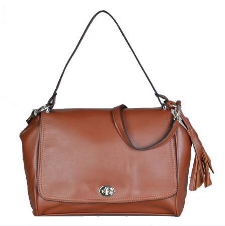 Coach Turnlock Medium Brown Shoulder Bags AYR - Click Image to Close